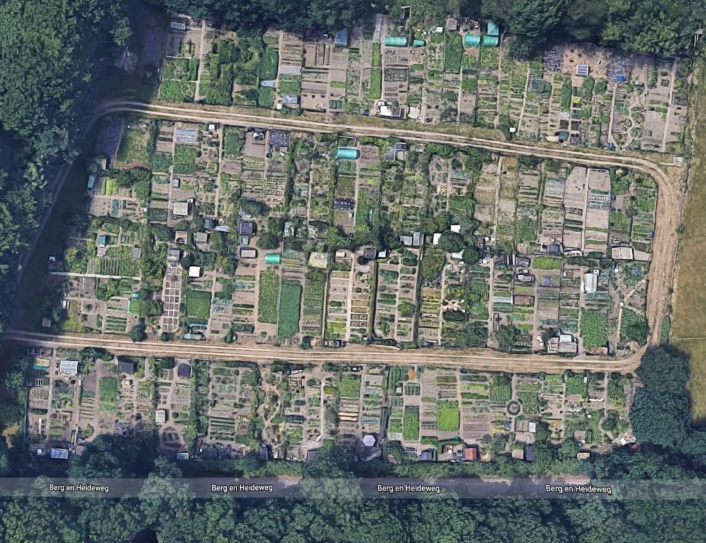 Berg en Heideweg volkstuin luchtfoto